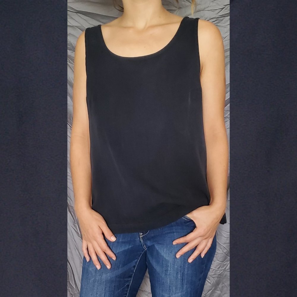 Tommy Bahama Vintage 100% Silk Tank in Black Women's Size L